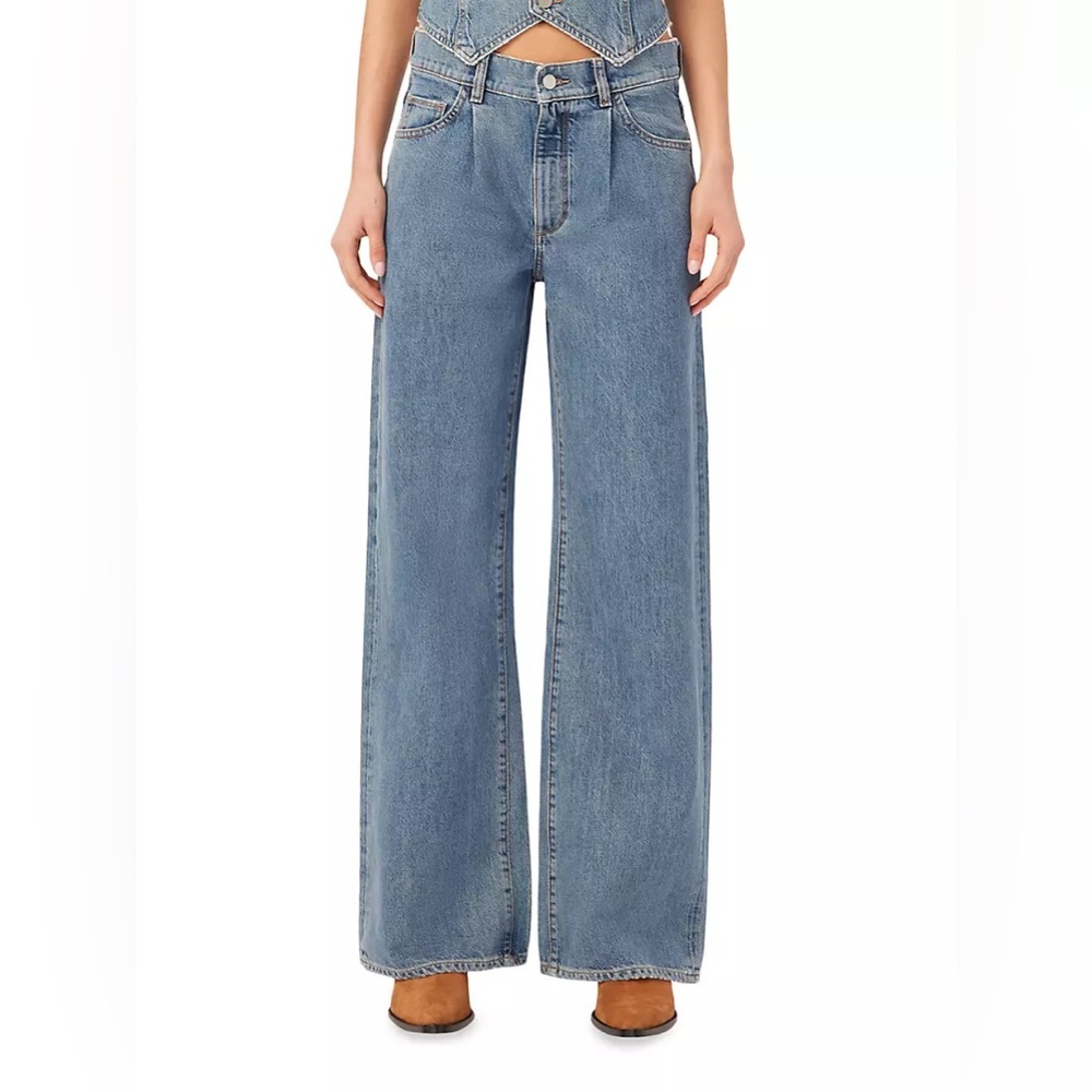 NWOT DL1961 Isabel Mid Rise Wide Leg Jeans Vintage Size 33 Cotton Tencel